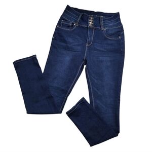 Bamboo New York Women's High Waist Jeans in Dark Wash Blue, Size S 13 Pre-Owned.